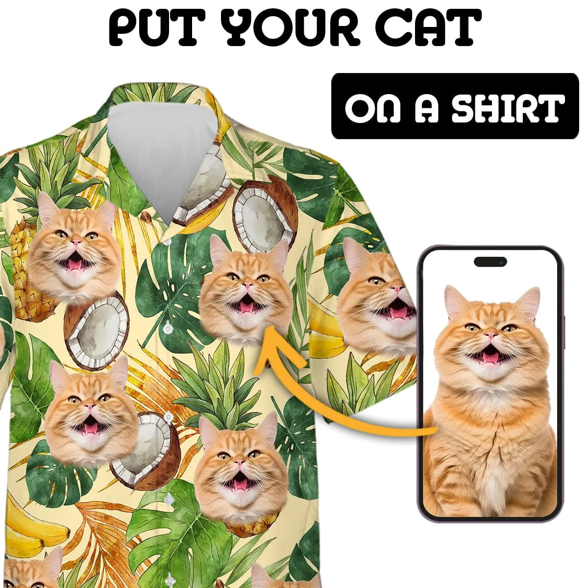 Coconut Bud Shirt - Personalized Custom Cat Photo Hawaiian Shirt Beach Shorts Set