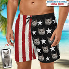 Custom Pet Photo US Stars Beach Short