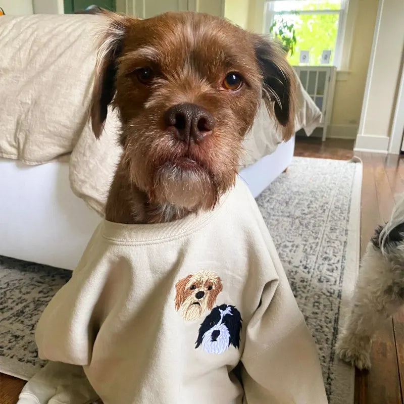 Gifts For Pet Lover Custom Pet Face and Pet name Sweatshirt- Colorful Design