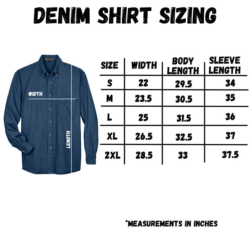 Embroidered Pet Portrait Denim Shirt For Man, Custom Pet Photo Denim Shirt 