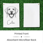Personalized Pet Portrait Golf Towel, Custom Dog Face Golf Gift, Dog Dad Gift