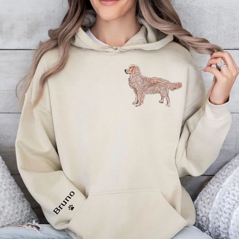 Custom Embroidered Pet Photo Embroidery T-shirt Sweatshirt Hoodie- Colorful Design
