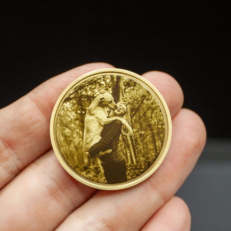 Custom Engraved Pet Memorial Coin – Personalized Photo Remembrance Gift