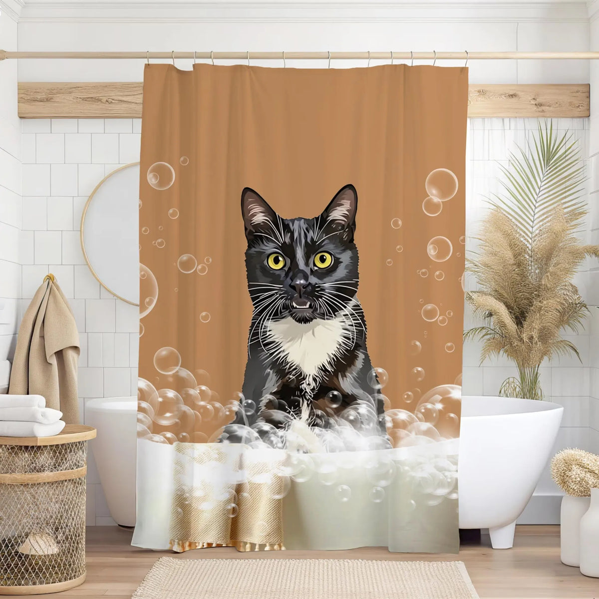 Custom Pet Shower Curtains Using Pet Photo Personalized Dog Shower Curtain