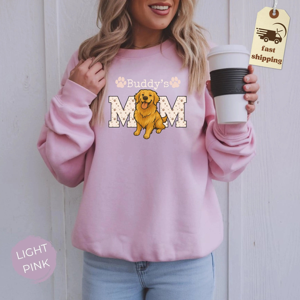 Dog Mama Sweatshirt, Custom Pet Photo Graphic Printed T-shirt Sweatshirt for Dog Mom Dog Dad