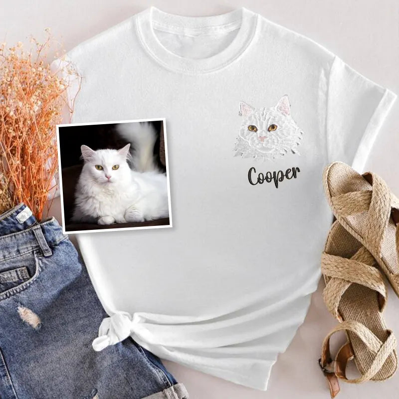 Turkish Angora Cat Lover Custom Embroidered Sweatshirt Hoodie T-shirt