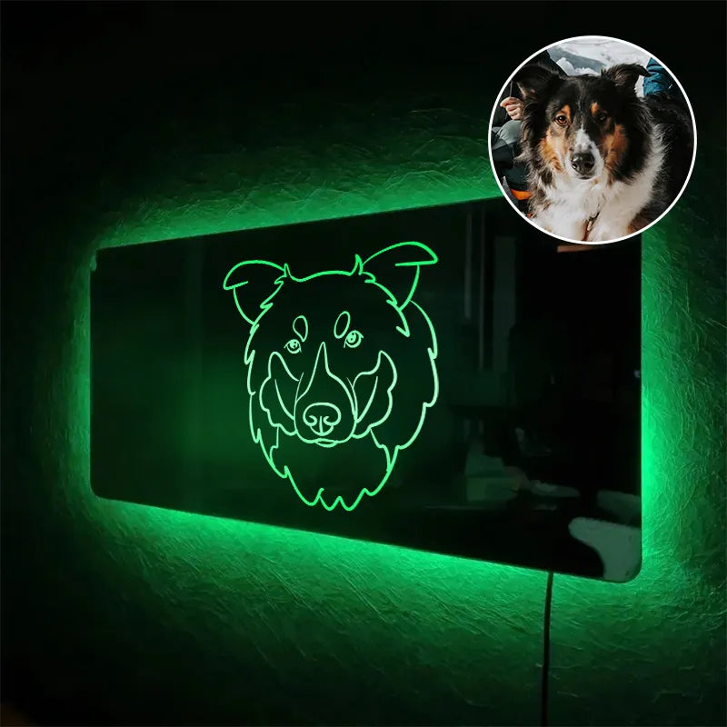 PetFiestas® Personalized Pet Photo Mirror - Light Up Mirror