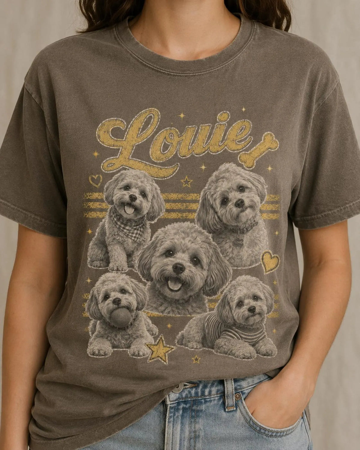 Custom Photo and Name Vintage Bootleg Pet Shirt, Retro 90s Bootleg Graphic Tee