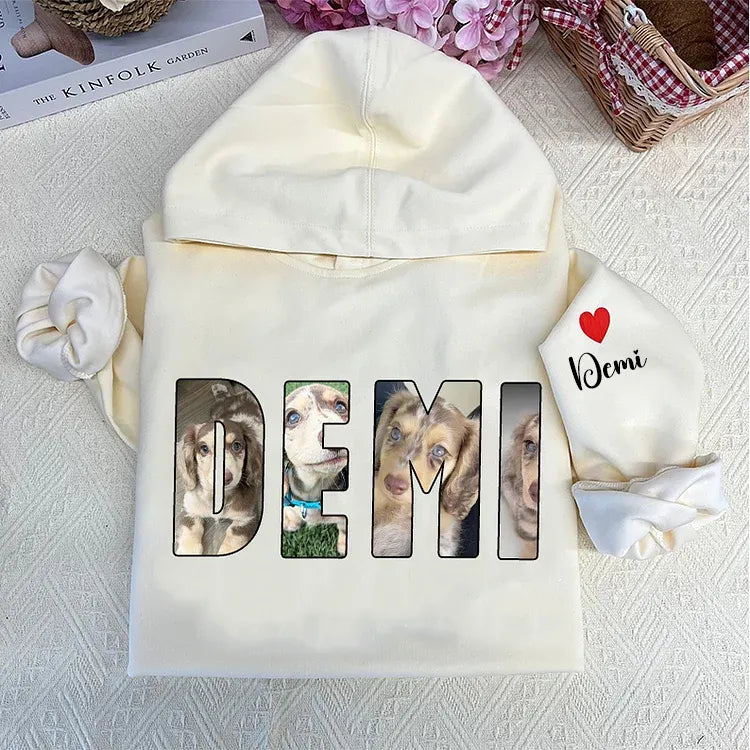 PetFiestas® Custom Pet Photo and Name Sweatshirt Hoodie T-shirt