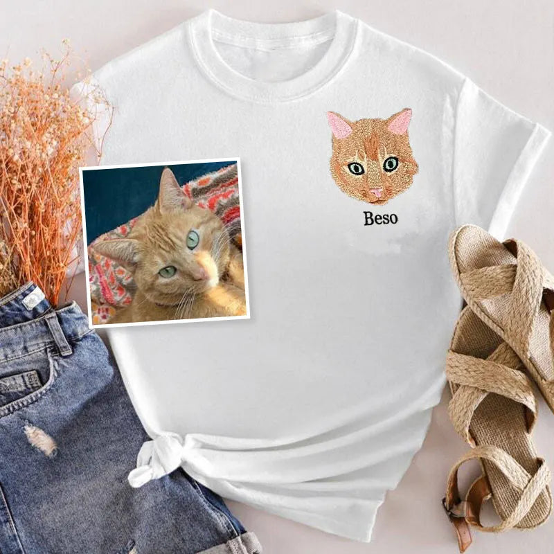 Custom Embroidered Pet Sweatshirt, Personalized with Your Pet’s Photo Embroidery Hoodie- Colorful Design
