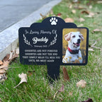 Custom Dog Memorial Stake, Personalized Dog Photo Plaque, Outdoor Pet Grave Marker