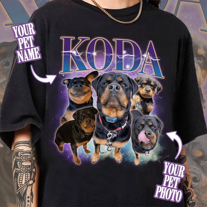 Custom Your Pet Bootleg Shirt, Retro 90's Custom Pet Tee Sweatshirt Hoodie