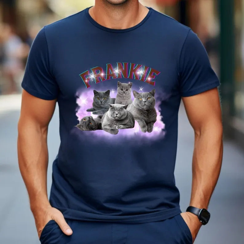 Custom Pet Shirt, Retro Cat Or Dog Tee, Personalized Pet T Shirt, Unisex 90s Shirt
