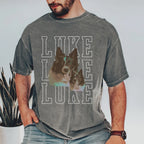 Custom Pet Portrait Shirt - Personalized Dog/Cat Tee with Name - Retro Cat Dad & Dog Mom Gift