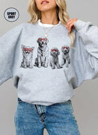 Custom Pet Full Body Photo & Heart Glasses Graphic Crewneck Valentine's Day Sweatshirt
