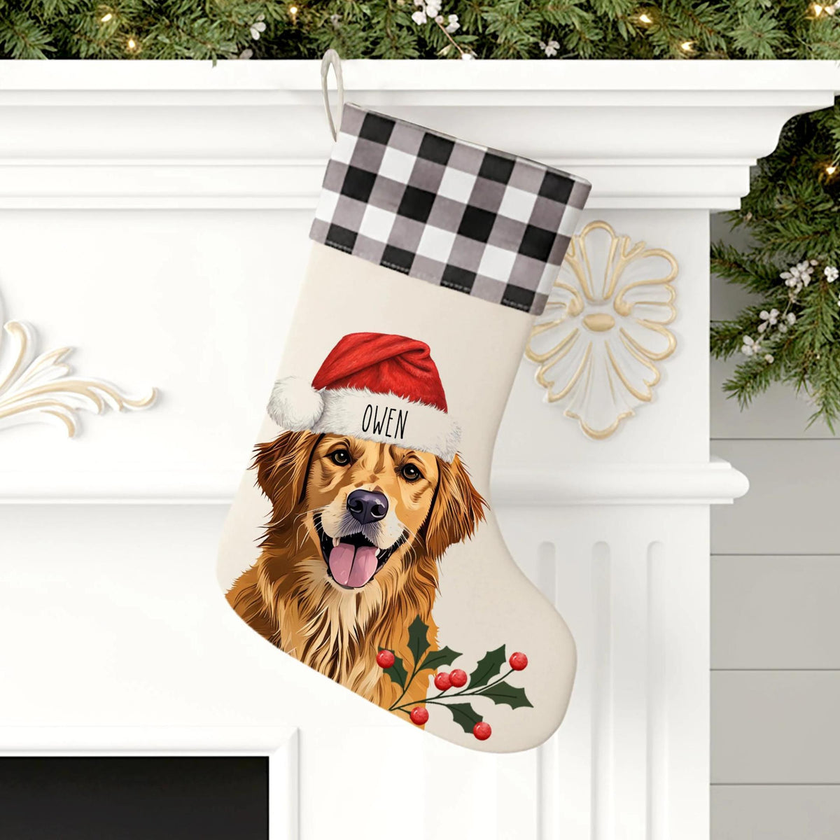 Custom Pet Stocking Using Pet's Photo + Name - Personalized Dog Stockings