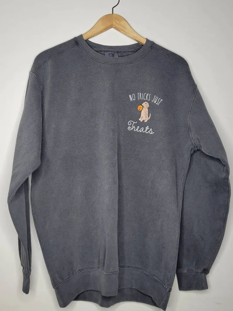 Halloween Custom Dog Pet Embroidered Crewneck Sweatshirt Hoodie T-shirt- Colorful Design