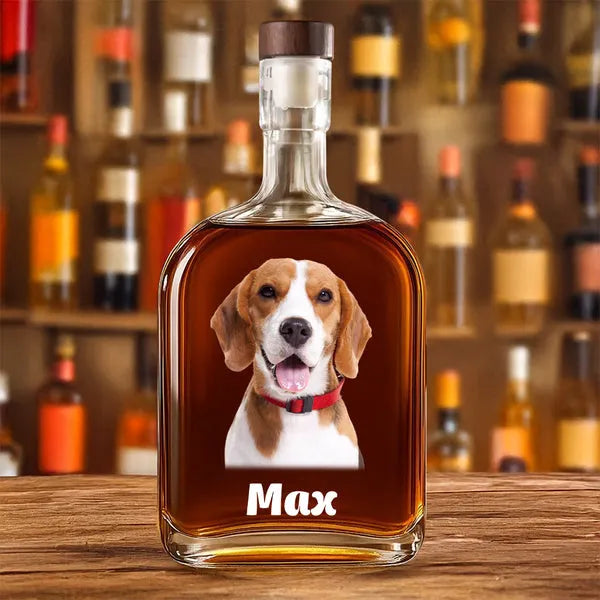 Custom Dog Photo Whiskey Bottle For Dog Lovers