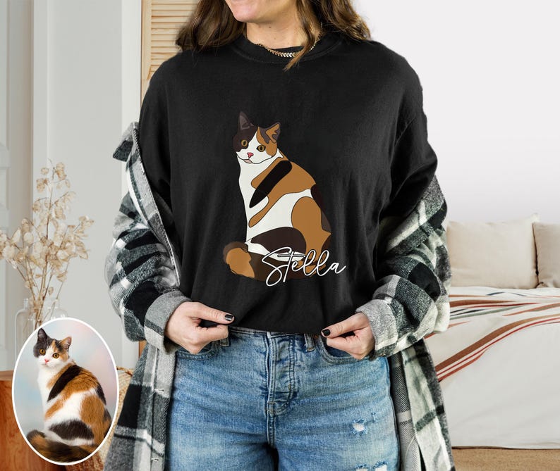 Custom Pet Photo Printing T-shirt Sweatshirt Hoodie, Custom Pet Photo Sweatshirt