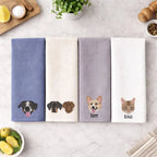 Custom Pet Portrait Kitchen Towel, Personalized Pet Gift for Dog Mom, Mother's Day Gift