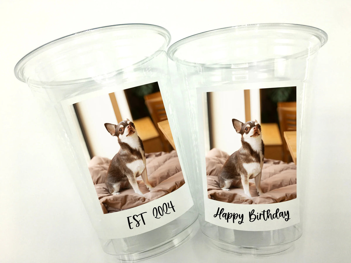 Custom Plastic Cups With Your Photos Personalized Birthday Party Decorations