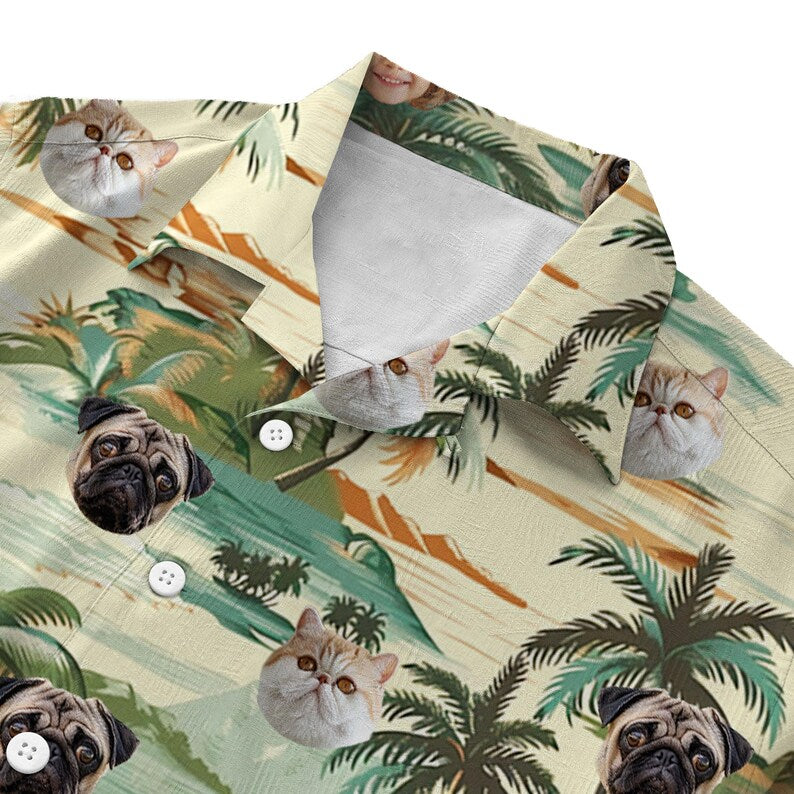 Custom Photo Dog Hawaiian Shirt, Dog Dad Hawaiian Aloha Shirt