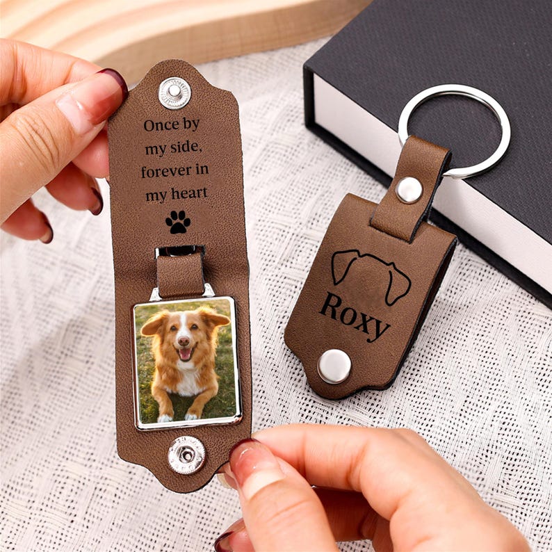 Pet Memorial Keychain, Custom Dog Picture Keychain, Pet Loss Gift, Dog Mom Keychain