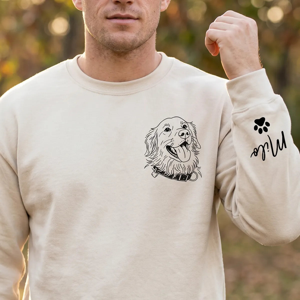 Custom Pet Face Line Art Printed Sweatshirt T-shirt, Minimalist Pet Photo Shirt