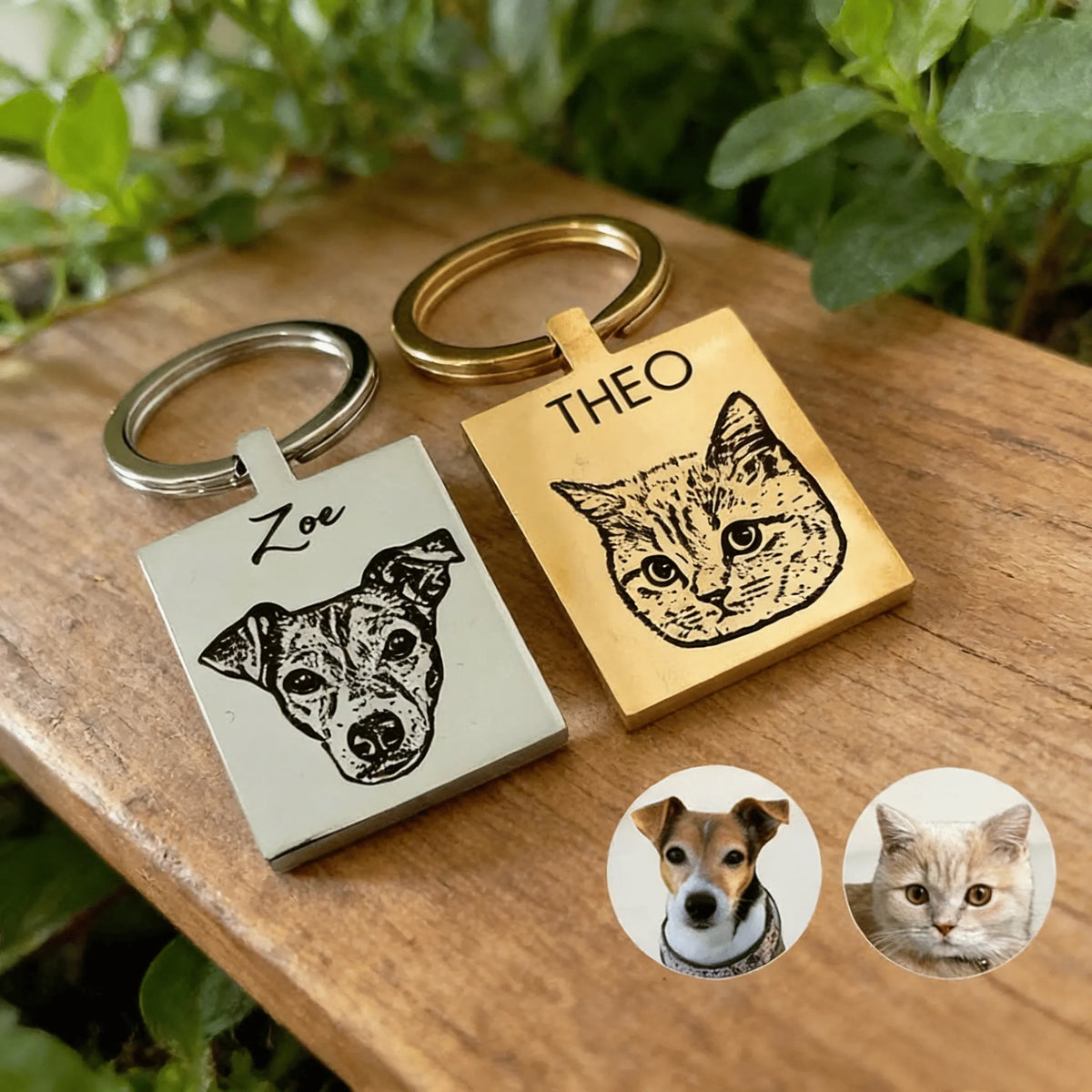 Custom Pet Keychain - Pet Photo + Name