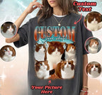 Custom Retro Pet Shirt, Custom Cat Photo 90s Graphic Bootleg Rap Tee