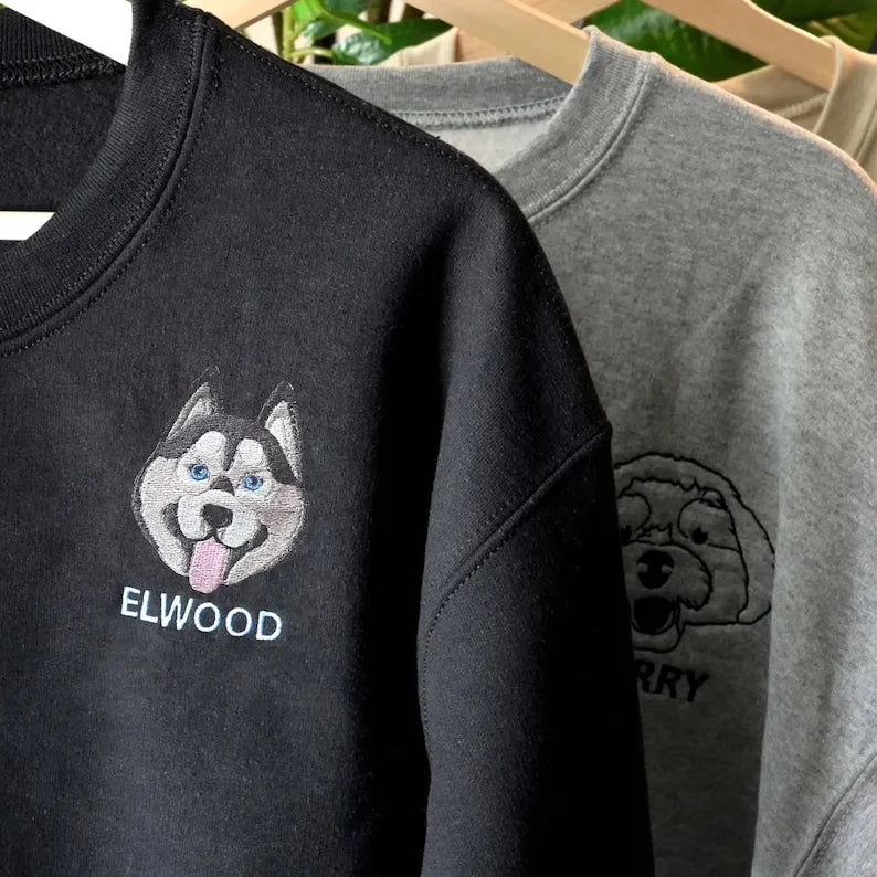 Custom embroidered pet T shirt, hoodie, sweatshirt embroidered Personalized- Colorful Design
