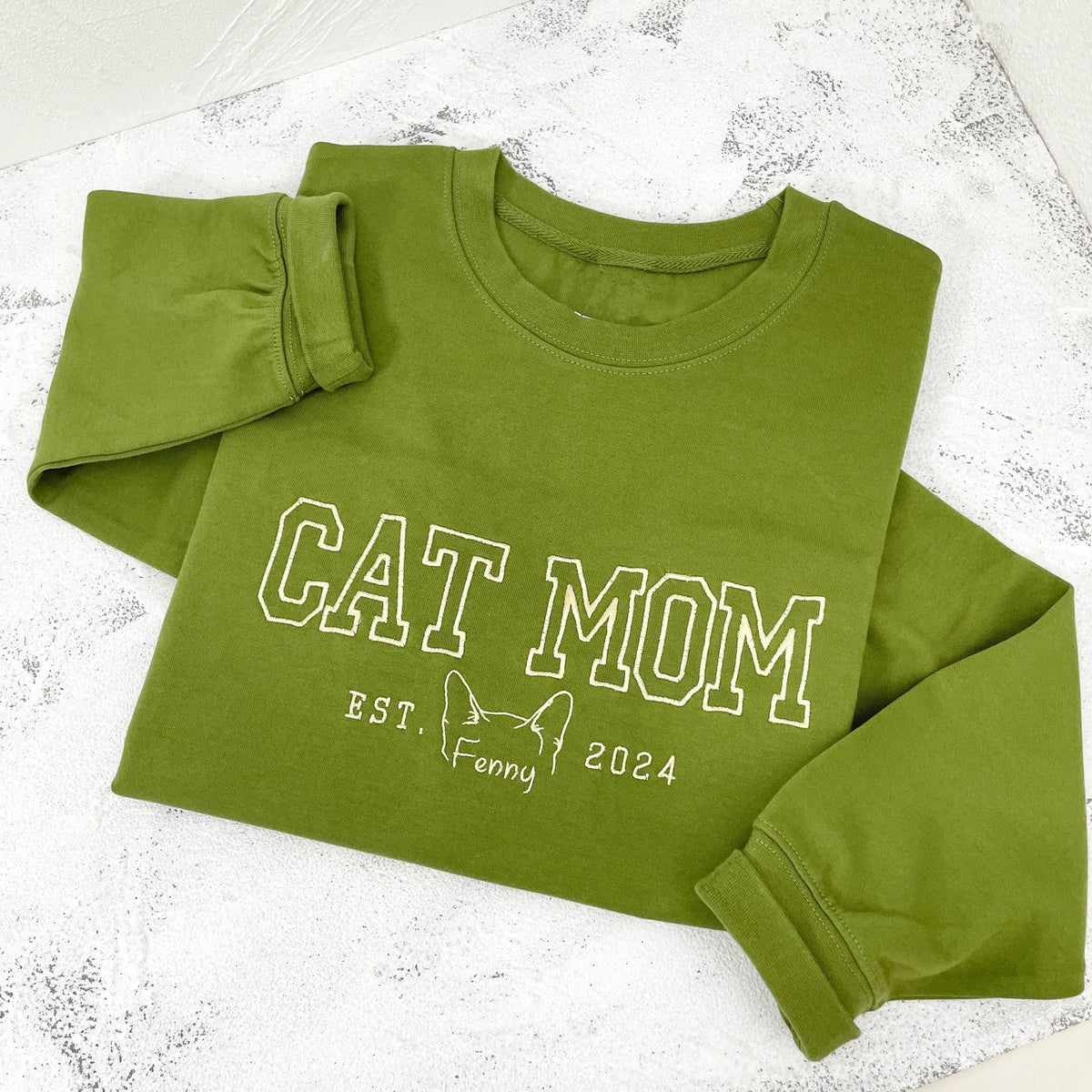 Custom Dog Mom or Cat Mom Sweatshirt with Ears & Names, Mother's Day Gift
