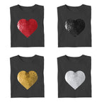 Custom Couple Flip Sequin Shirt (Heart)