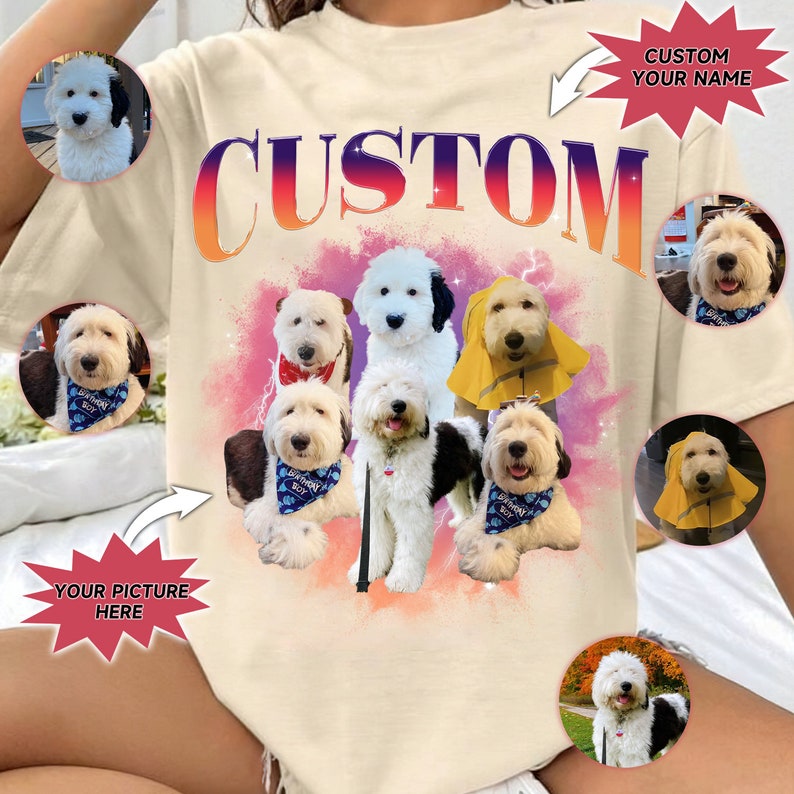 Custom Pet Photo Vintage Shirts, Retro Shirt, 90s T-Shirt Sweatshirt Hoodie