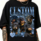 Valentine's Day Custom Dog Pet Bootleg Rap Tee, Custom Vintage Graphic 90's Tee