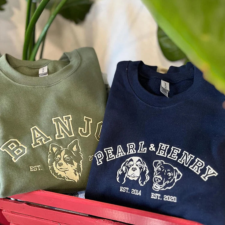 Custom Pet College Sweatshirt/Hoodie- Stylish Outline Style