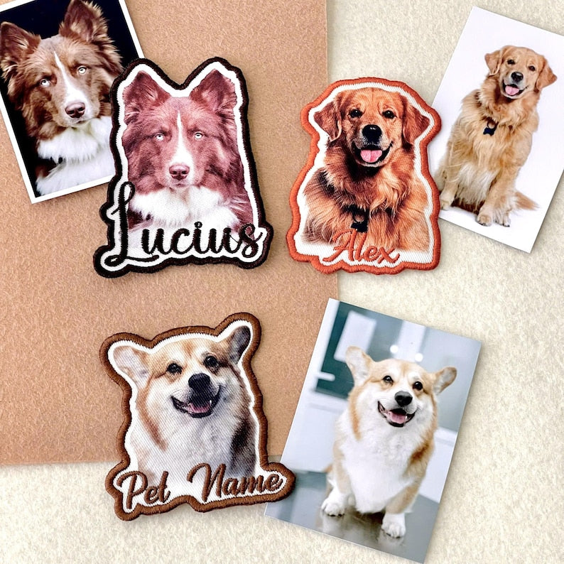 Custom Pet Portrait Patch – Embroidered Photo Keepsake, Dog & Cat Memorial