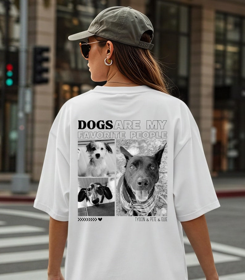 Custom Dog Photo T-Shirt, Back Portrait Design