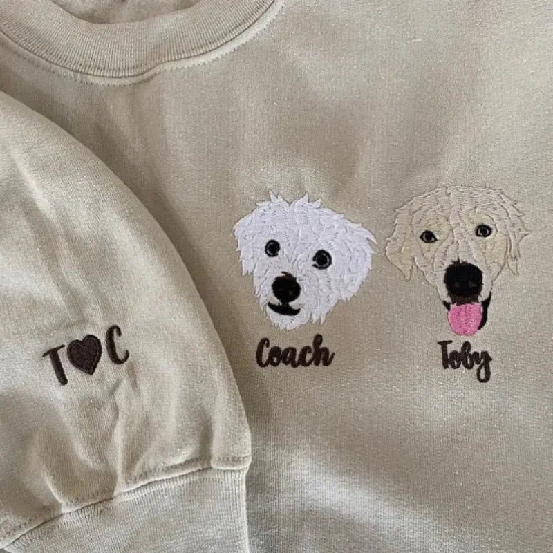 Custom Pet Face and Pet Name Sweatshirt- Colorful Design