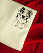 Custom Embroidered Pet Face T-shirt, Personalized Hoodie Embroidered with Multiple Pets- Stylish Outline Style