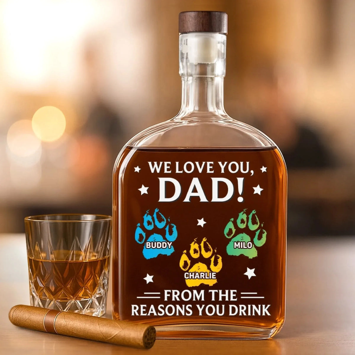 You're Our Favorite Hooman - Dog & Cat Personalized Whiskey Bottle