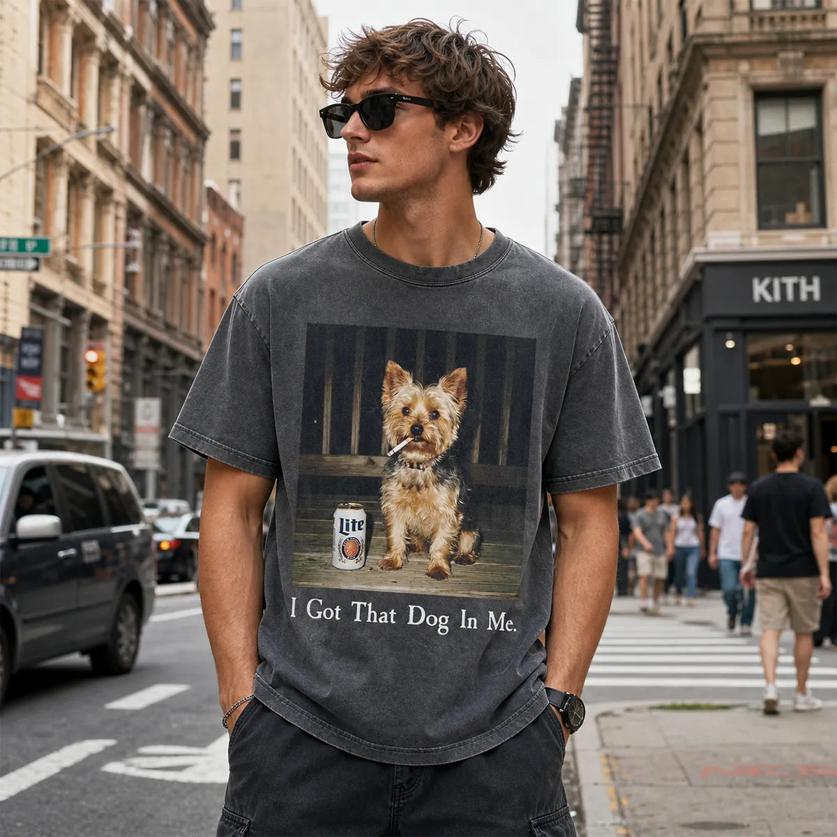 Custom Pet Photo Shirt, Personalized I Got That Dog In Me, Ironic Dog Smoking Shirt, Vintage Graphic T-Shirt