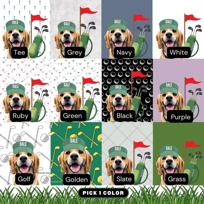 Custom Pet Golf Towel – Personalized Dog or Cat Photo Towel with Name for Pet & Golf Lovers