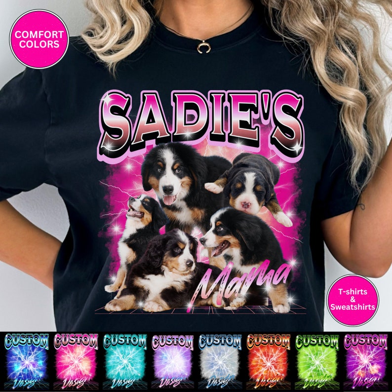 Vintage Custom Pet Photo Shirt Custom Bootleg Rap Tee 90s Rap T-shirt Crewneck Hoodie