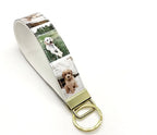 Personalized Pet Photo Keychain, Custom Text Wristlet Photo Booth Reel Keychain
