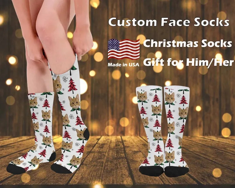 Custom Pet Face Socks for Christmas, Custom Photo Socks, Personalized Socks