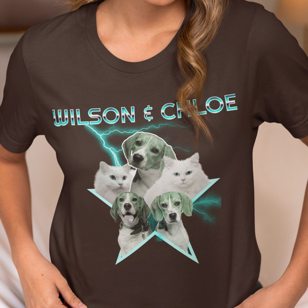 Retro Custom Pet Shirt for Dog & Cat Lovers, Personalized 90s Vintage Graphic Print Tee
