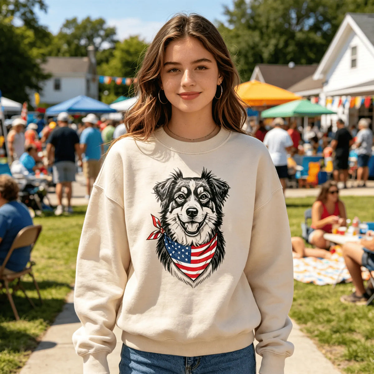 Custom Pet Photo Shirt, 4th of July Patriotic Dog Tee