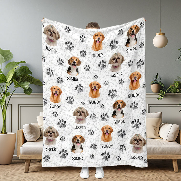 Custom Photo Dog Cat Paw Pet Blanket 