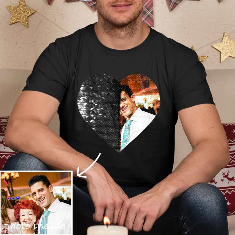 For Boyfriend - Custom Couple Flip Sequin Shirt